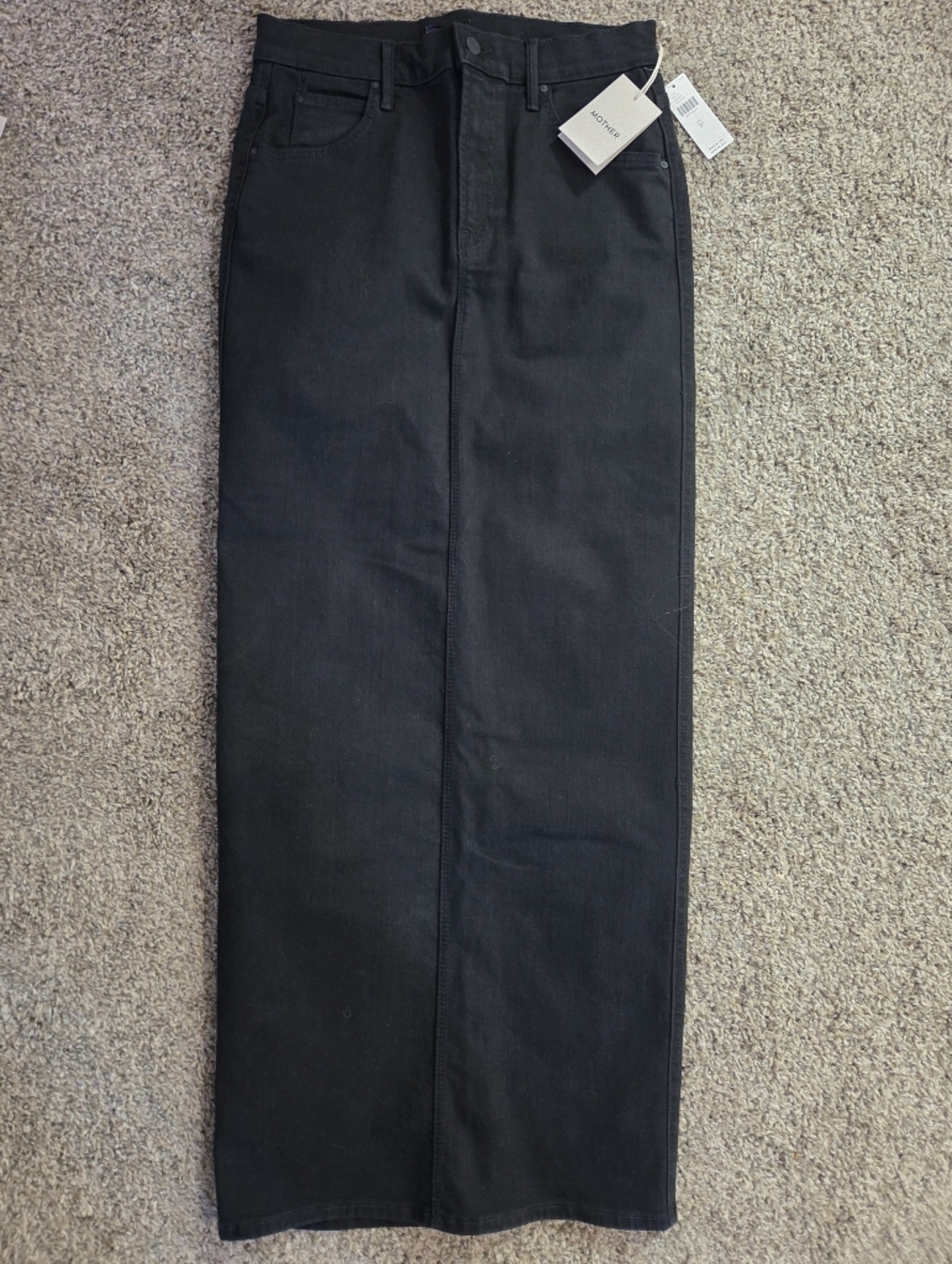 NWT MOTHER Long Black Denim Skirt